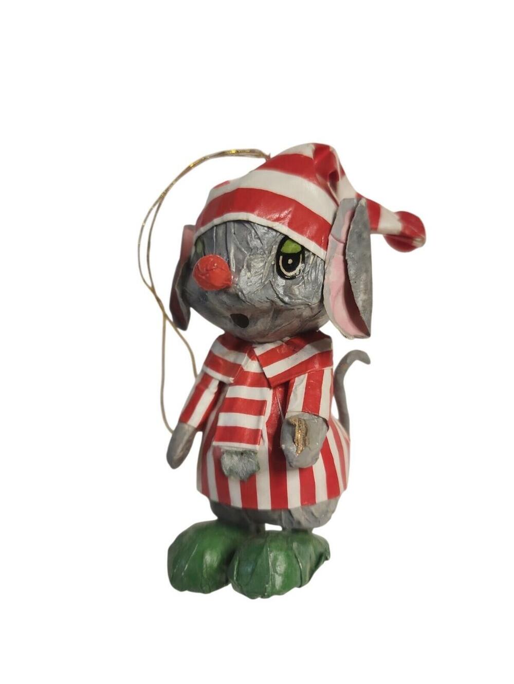 Vintage Dan Dee Animated Christmas Mouse. Christmas Ornaments Mouse 1990's